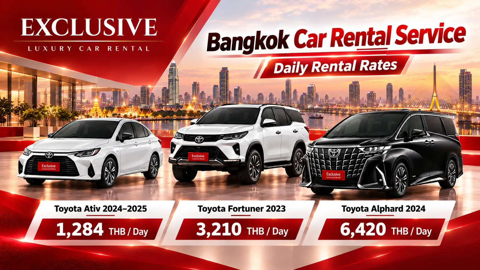 Car Rental Bangkok Self-Drive Daily & Monthly – Exclusive Car Rental