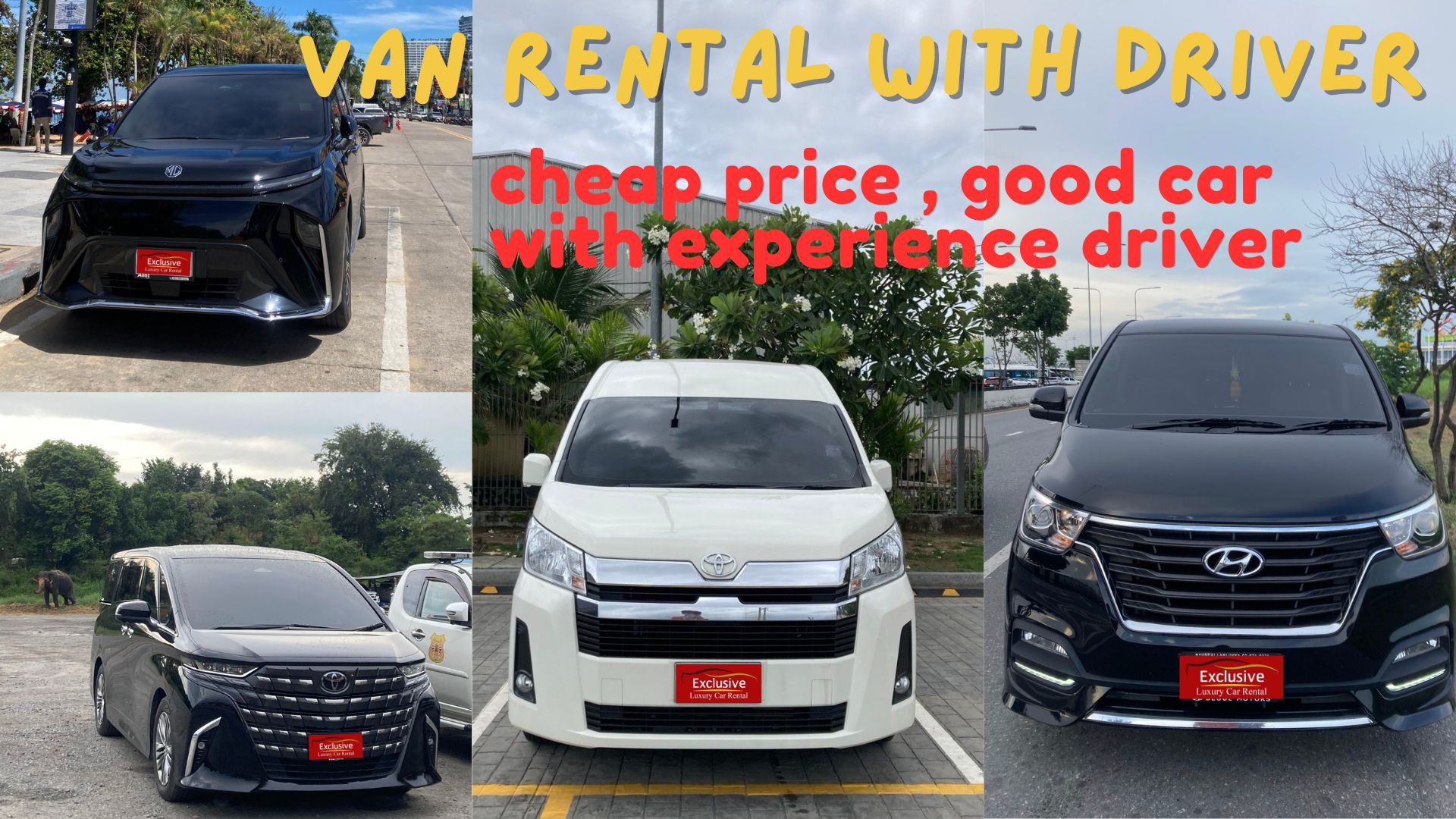 Van rental with driver near me in Bangkok. Go to other provinces. On time. Cheap price.