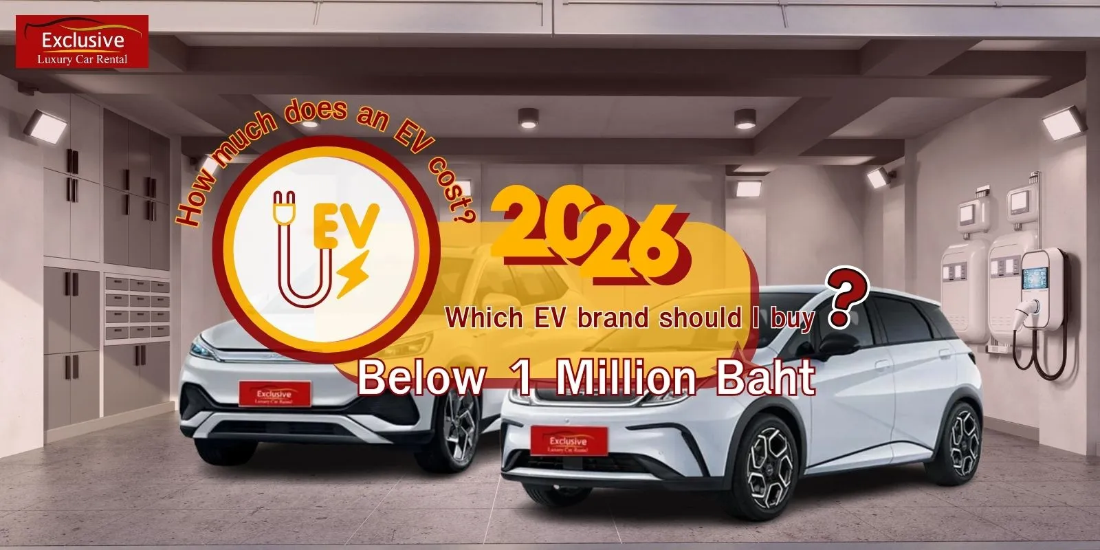 How much does the electric train cost? Description with pictures of 2 electric cars from Exclusive Car Rental Company.