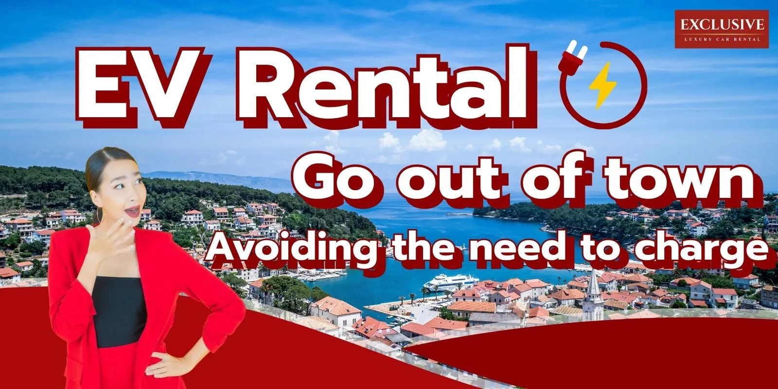 Which provinces can each model of electric car rental be driven without charging ?