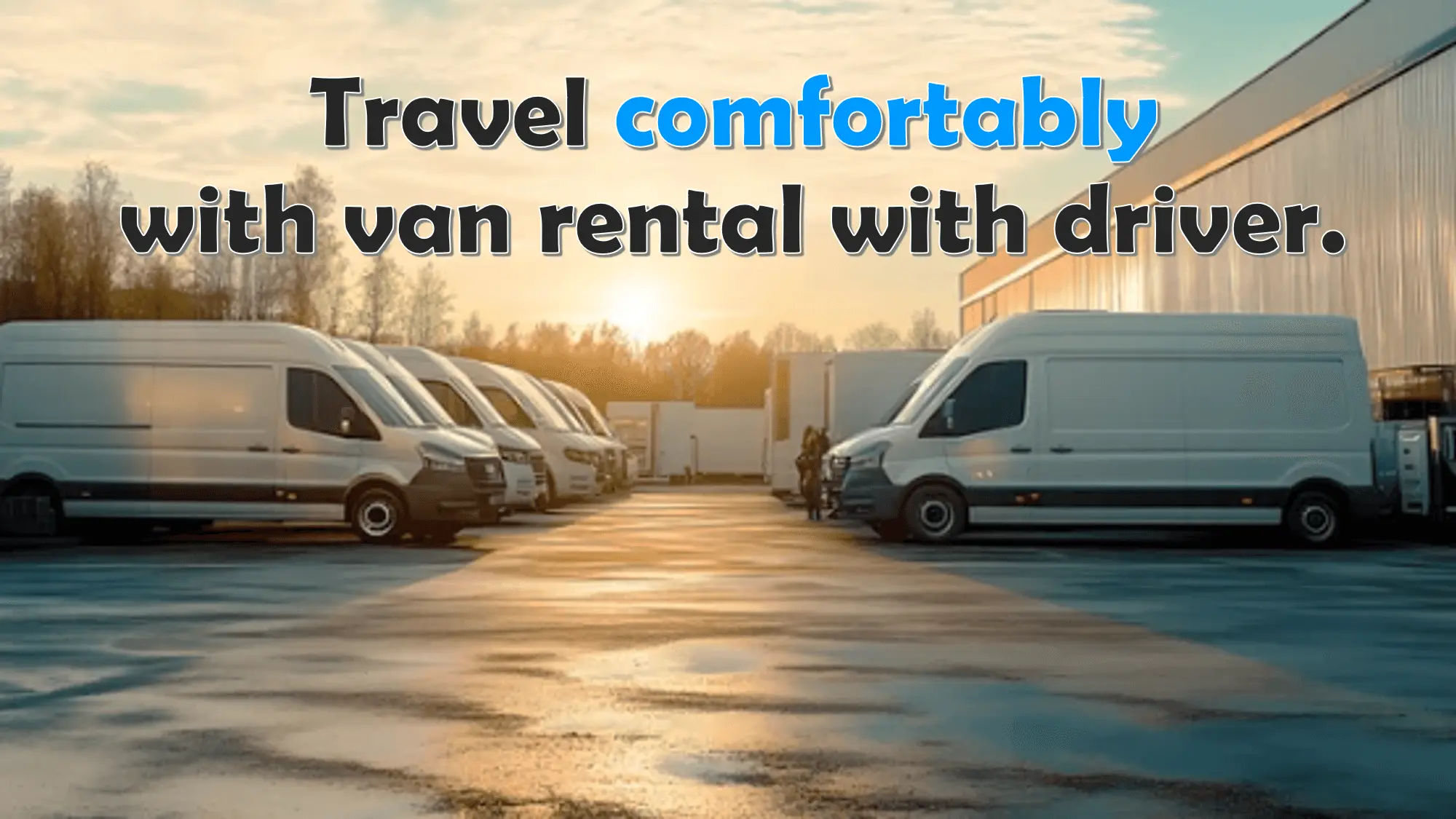 Travel comfortably with van rental service with driver. Travel comfortably with van rental service with driver.