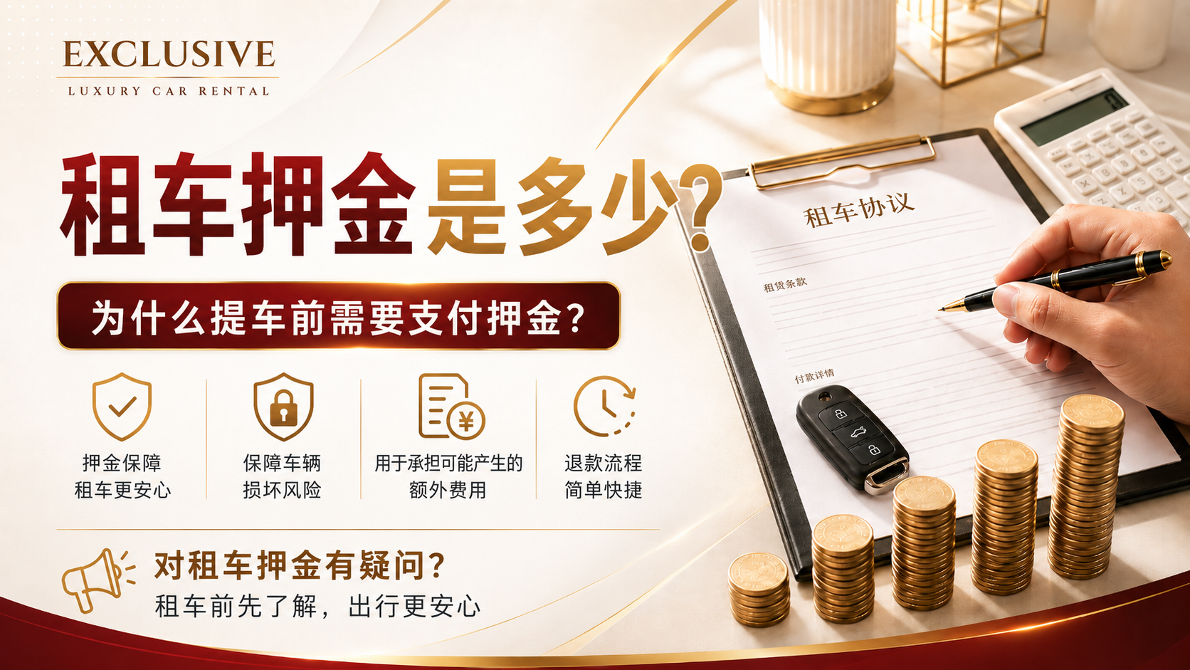 什么是租车押金?为什么我在从Exclusive Car Rental取车前需要支付押金?