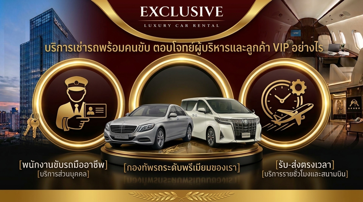บริการเช่ารถพร้อมคนขับสำหรับผู้บริหาร VIP โดย Exclusive Car Rental