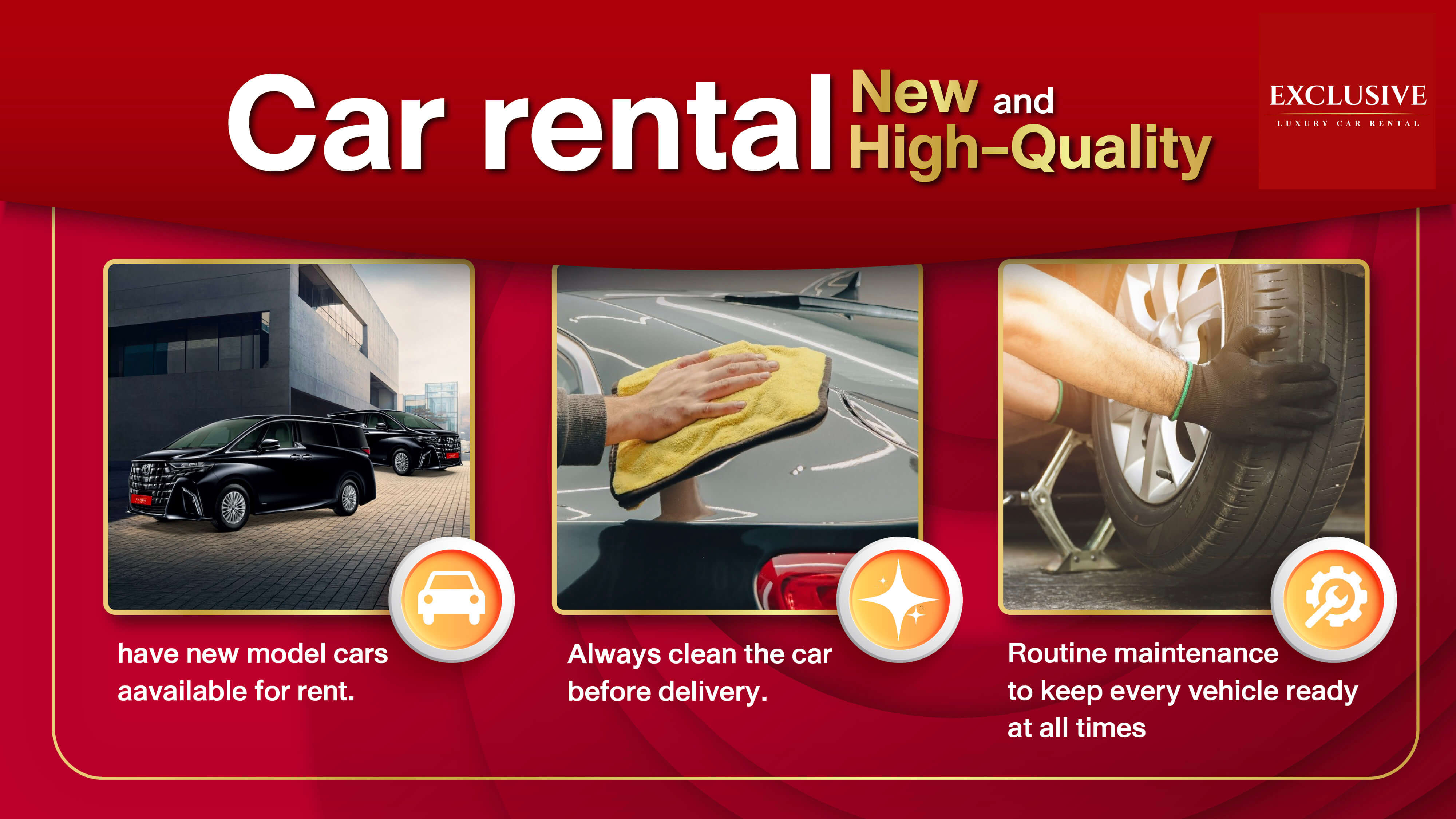 บริการเช่ารถ กรุงเทพ ใกล้ฉัน โดย Exclusive car rental เราคือบริษัทรถเช่า ที่มุ่งมั่นจะเป็นบริษัทรถเช่าอันดับ 1 ในกรุงเทพ เราให้บริการด้วยรถใหม่ ส่งมอบรถตรงเวลาและบริการสุภาพ.
