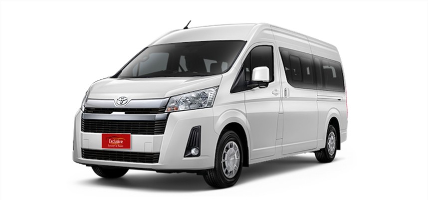  Toyota Commuter van rental to drive upcountry.