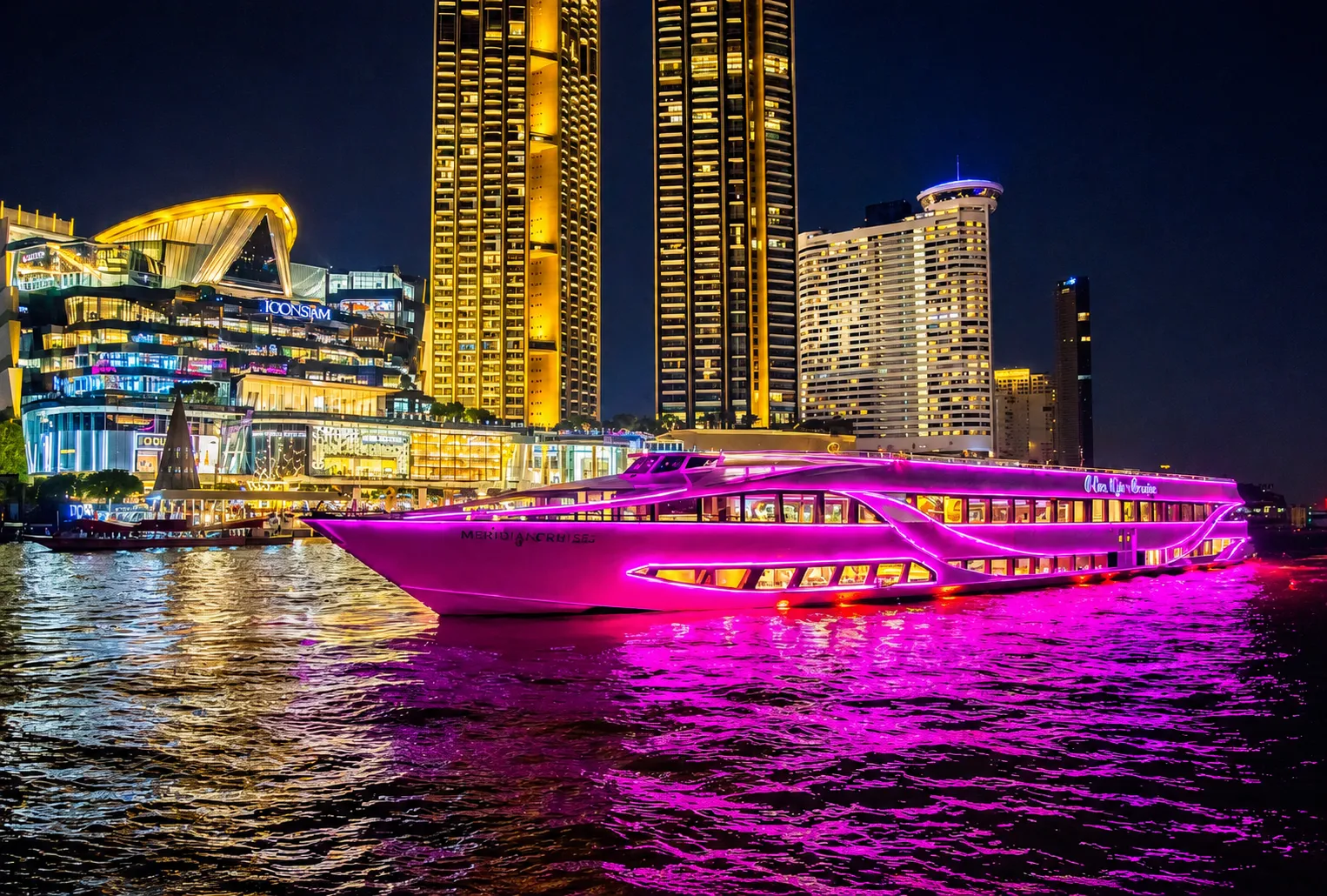 ล่องเรือชมแม่น้ำเจ้าพระยาตอนกลางคืน