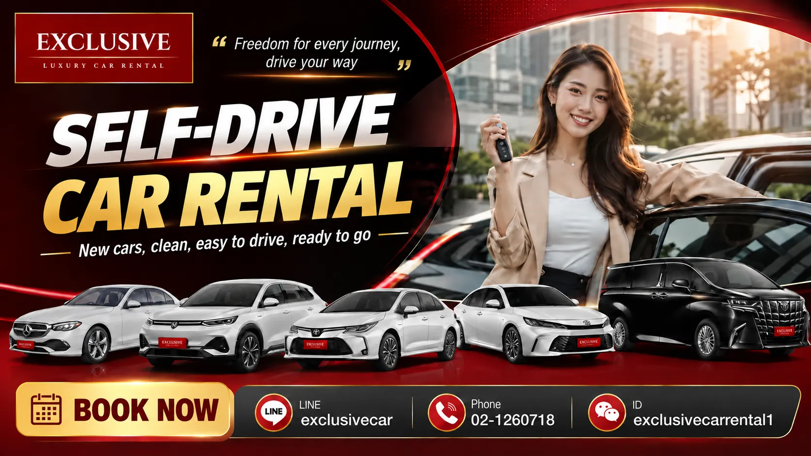 Self drive car rental, daily, monthly, cheap price in Bangkok